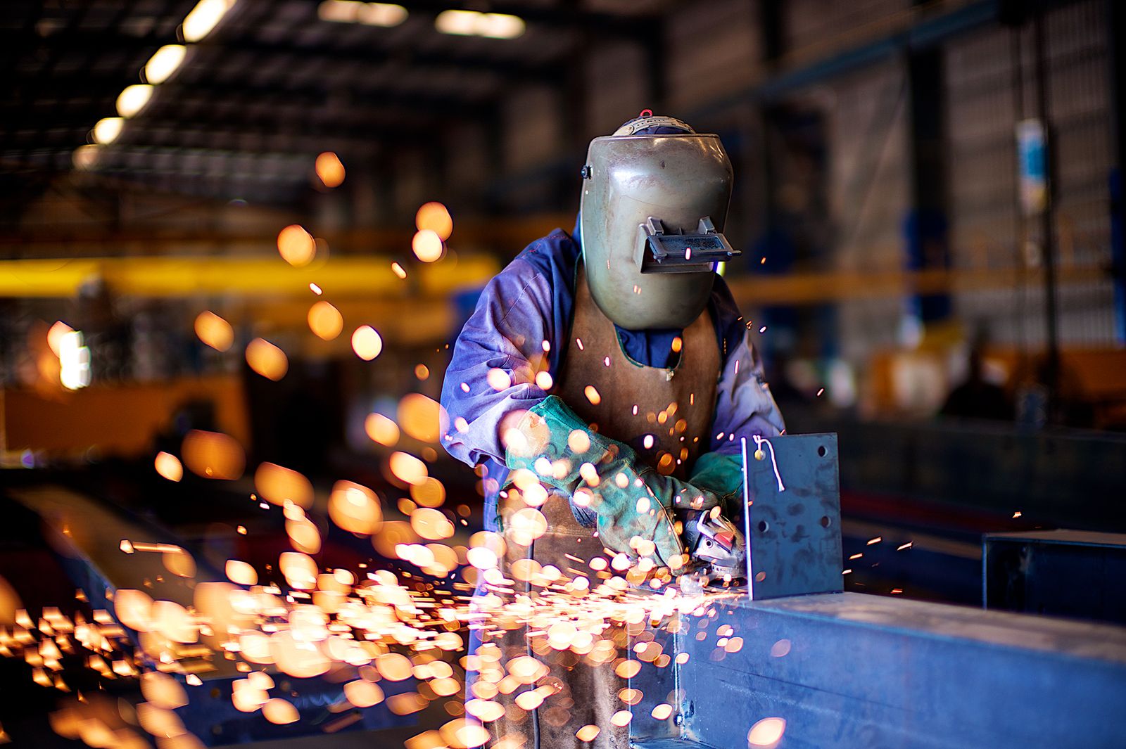 A welder at work — the kind of skilled job this grant funds